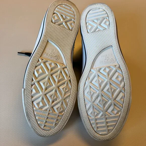 Converse All Star Womens Size 9 Black Leather with Silver Metal Studs - Picture 11 of 13